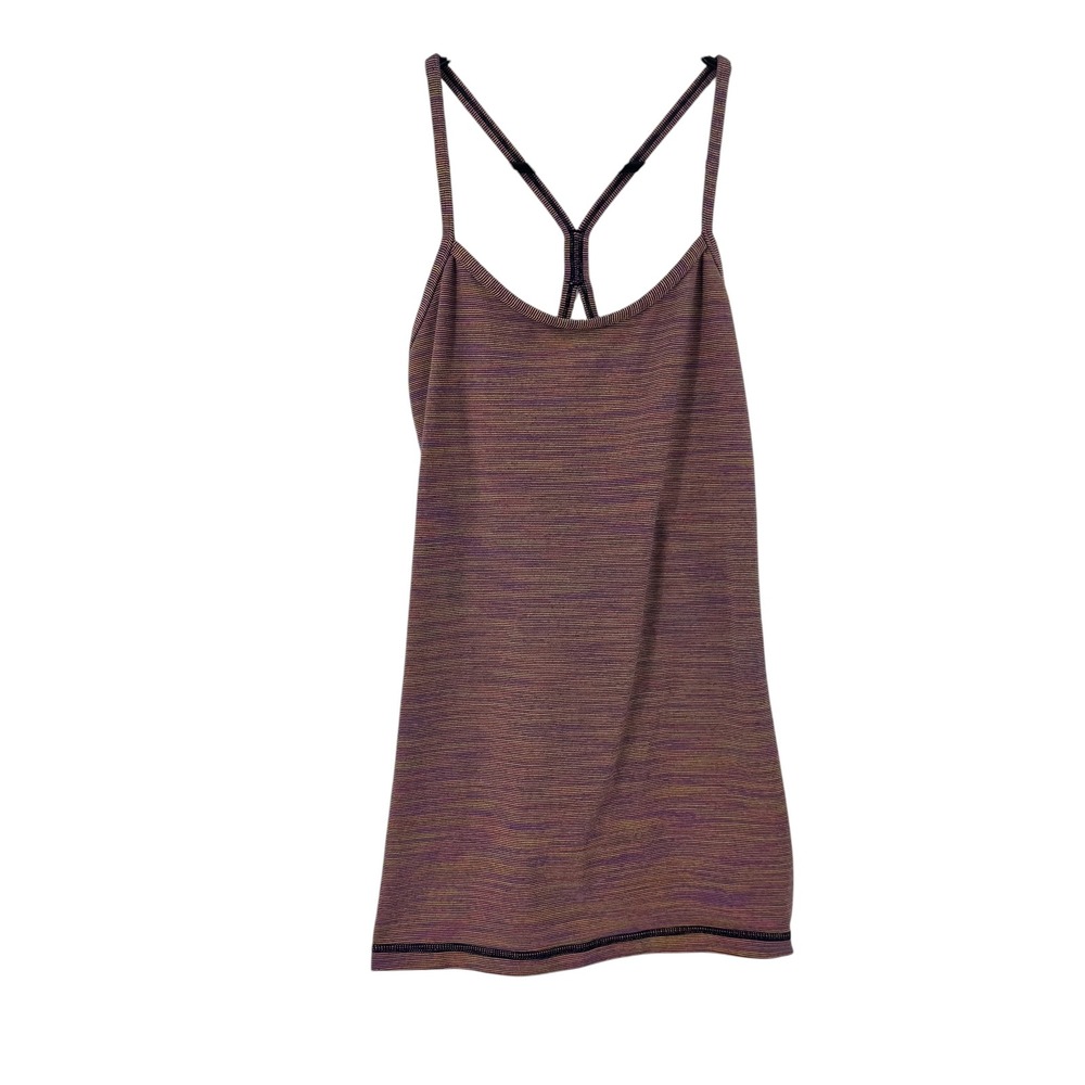 Lululemon Power Y Tank Top Purple Space Dye Racerback Built-in Bra Camisole XS - Picture 2 of 9